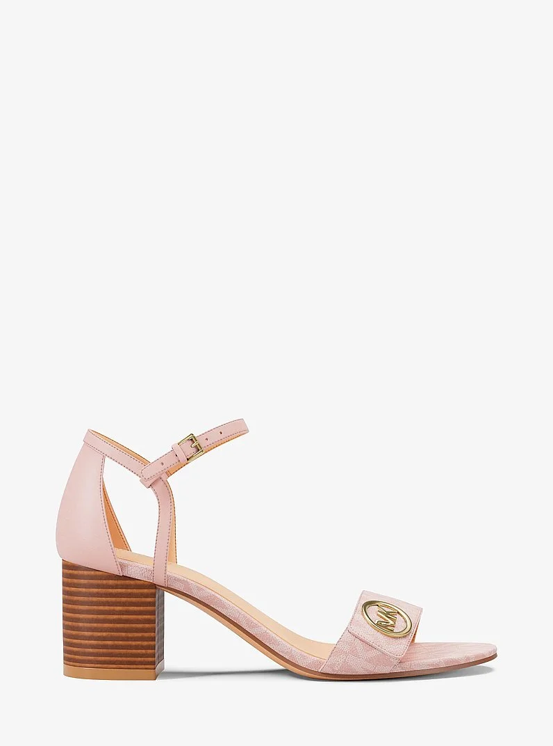 Hannah Signature Logo Block Heel Sandal - 1