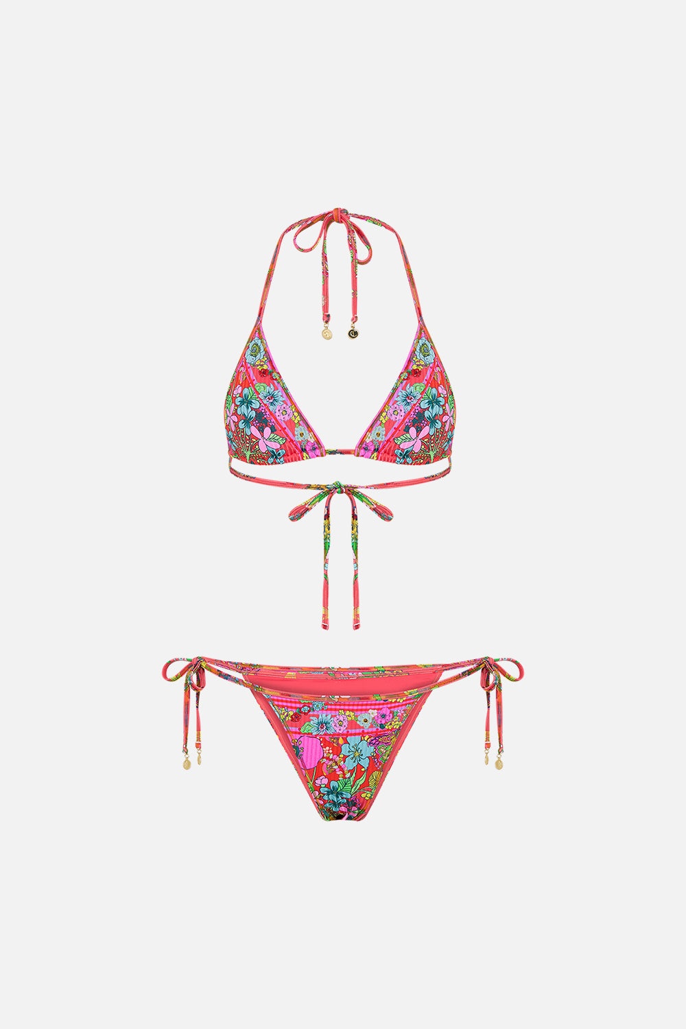 TRI BRA BIKINI WITH MULTICLR STITCH - 1
