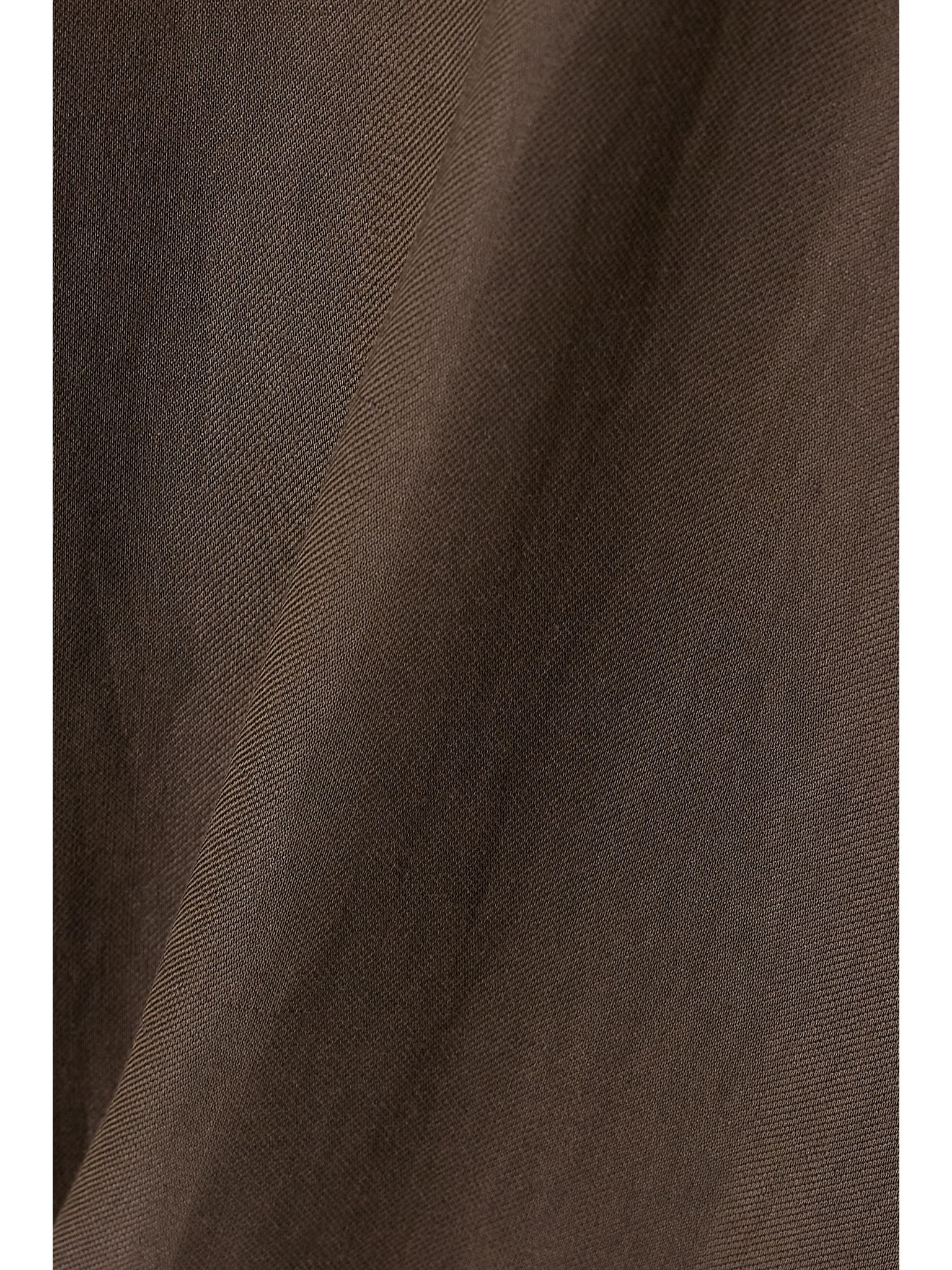 Bead-embellised twill midi dress Brown - 4