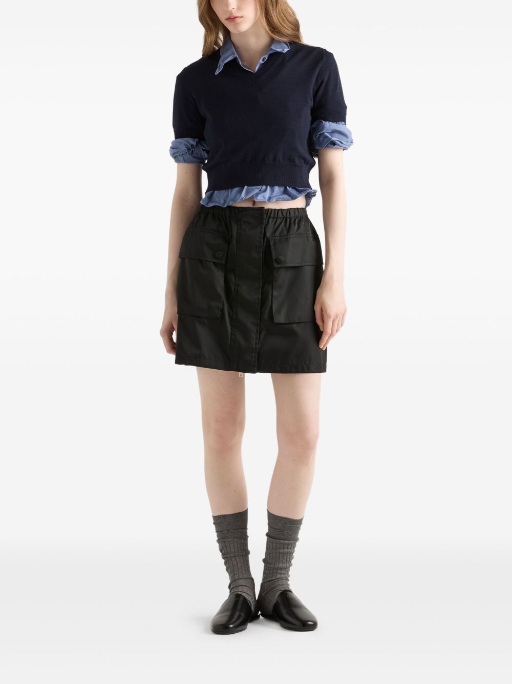 elasticated-waist mini skirt - 2