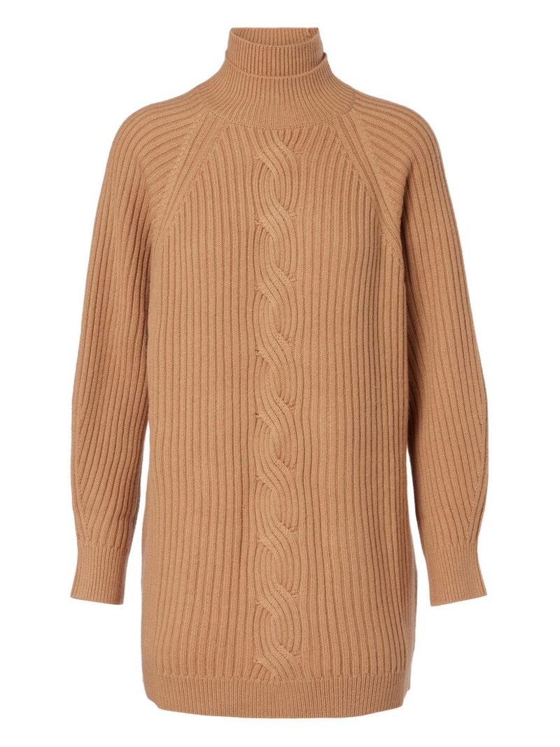 cable-knit roll-neck dress 1