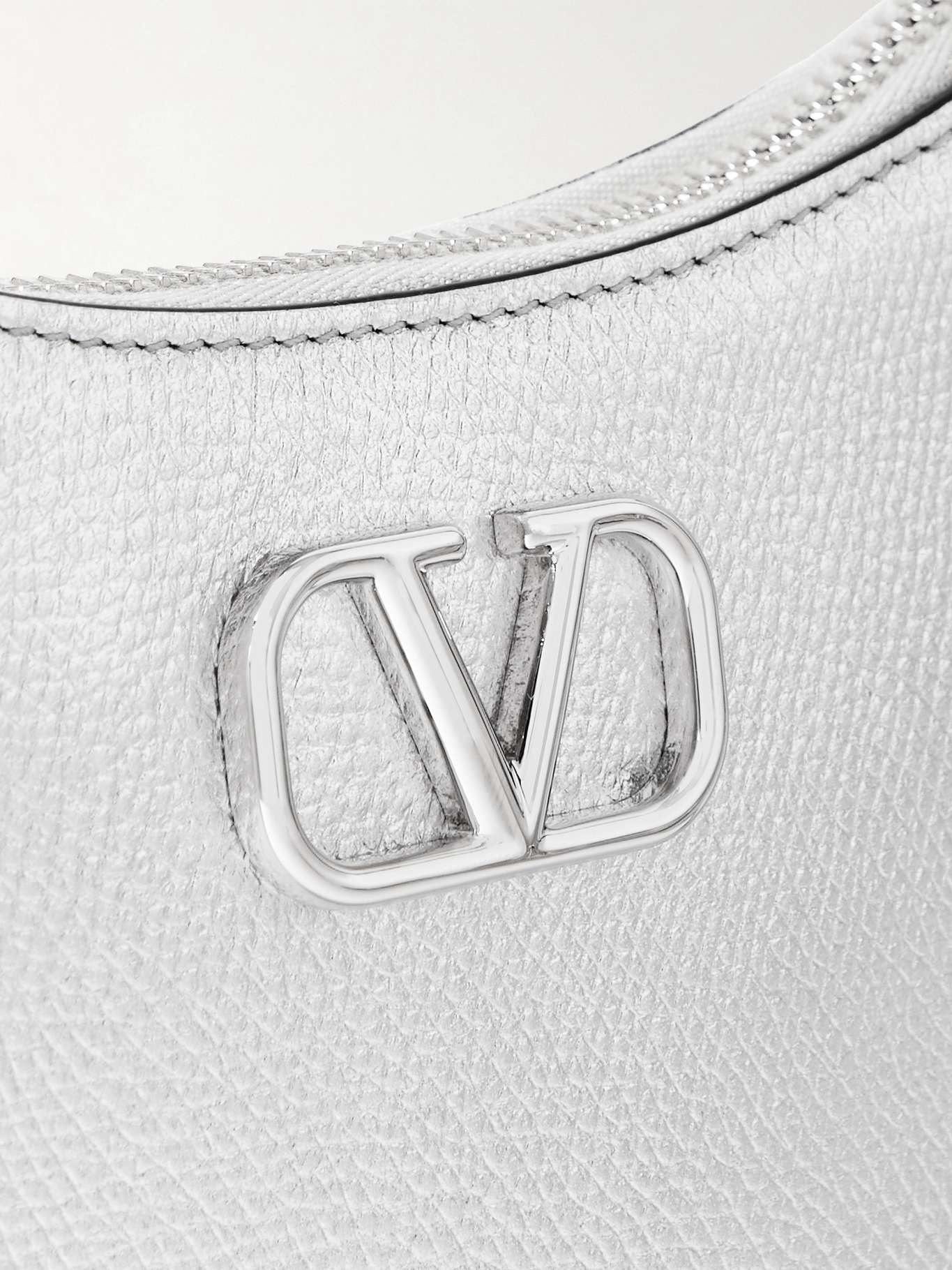 VLOGO mini metallic textured-leather shoulder bag - 4