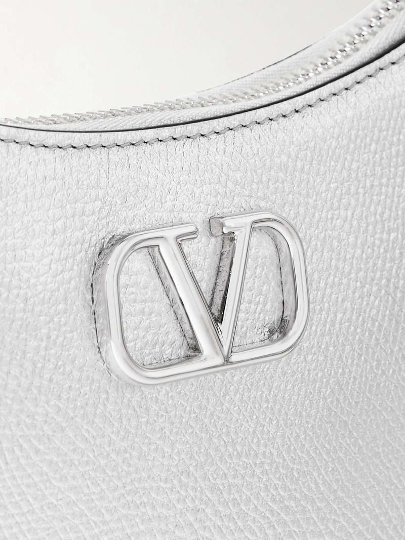 VLOGO mini metallic textured-leather shoulder bag 4