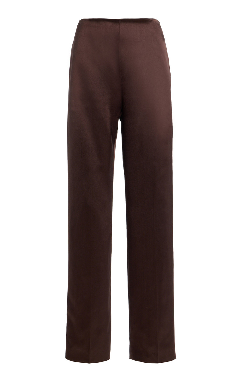 Beata Satin Trousers brown 1