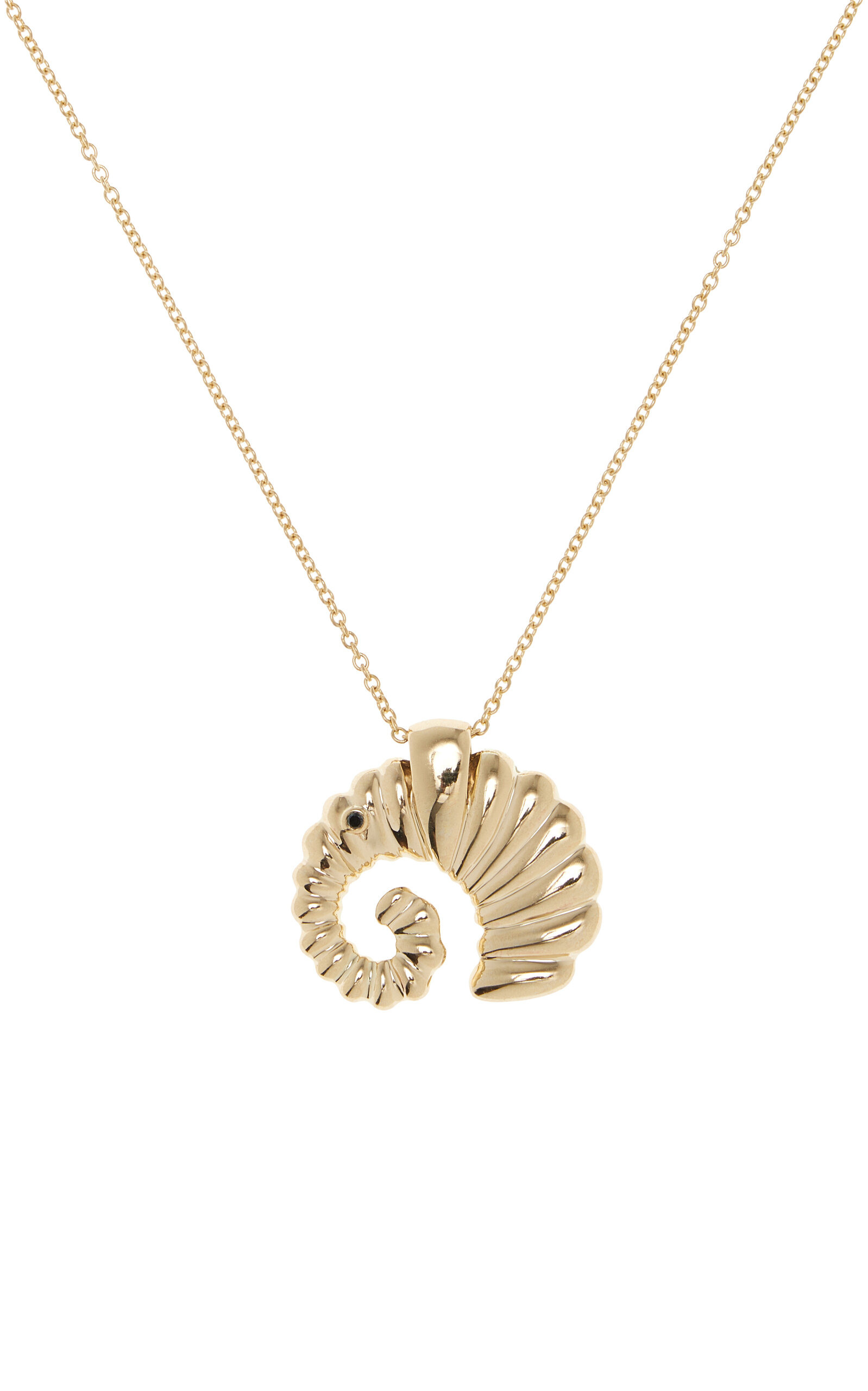 Elephant Shell 9K Yellow Gold Diamond Necklace gold - 3