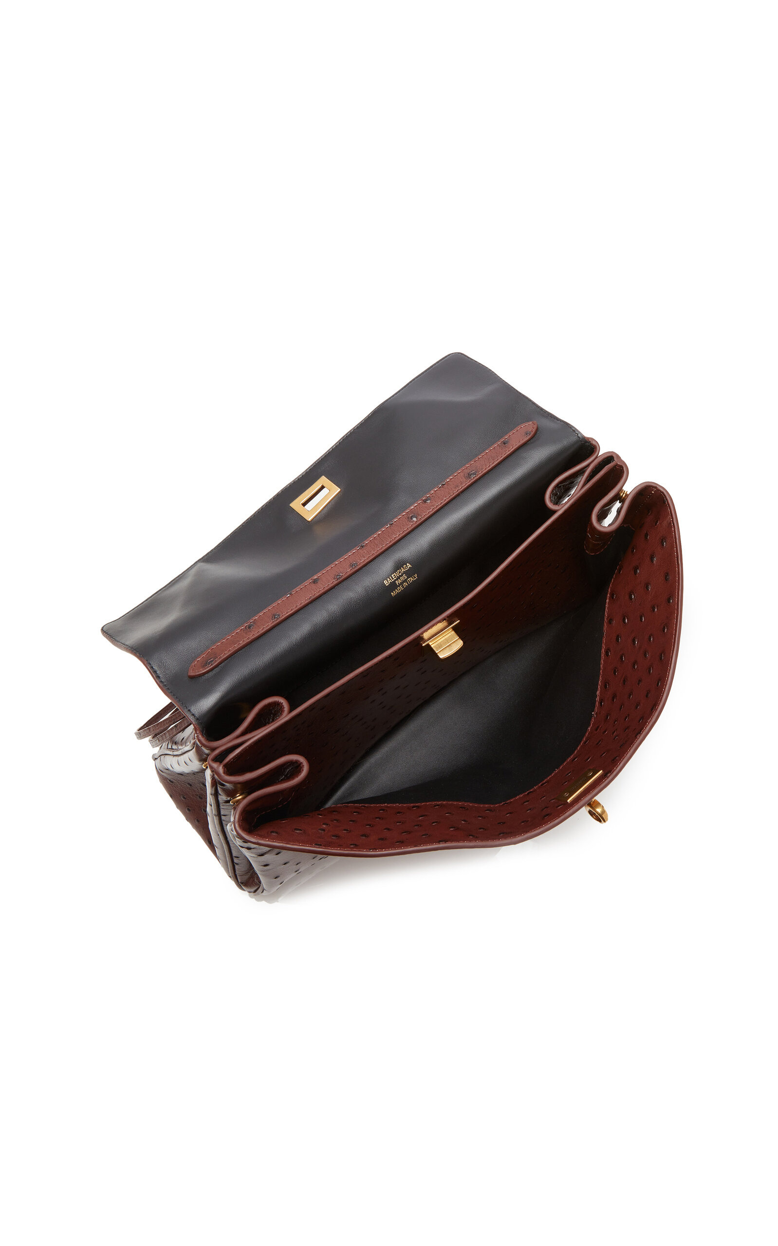 Rodeo Medium Faux Ostrich Leather Bag brown - 5