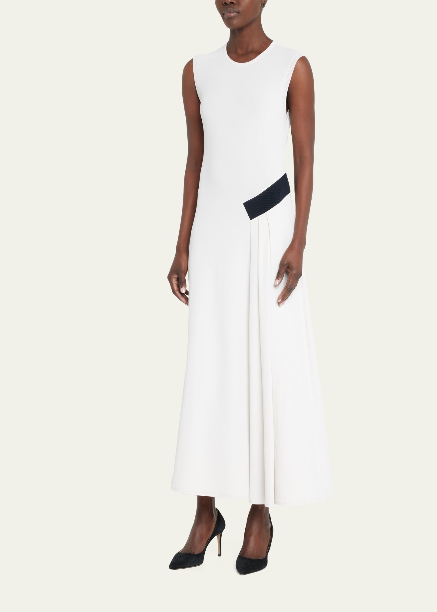 Maxi Dress w/ Colorblock Hip Detail - 4