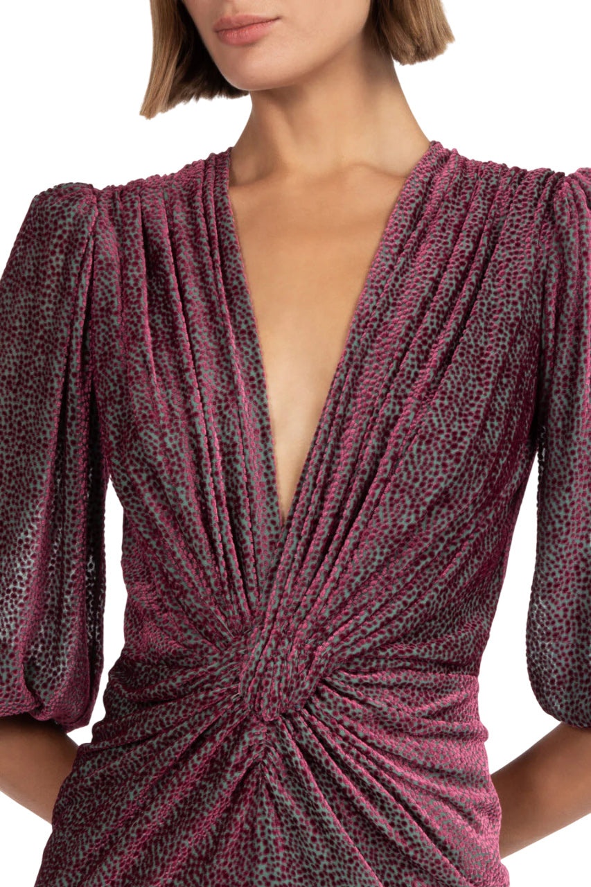 KALLISTA SILK VELVET DEVORÈ GOWN - 5