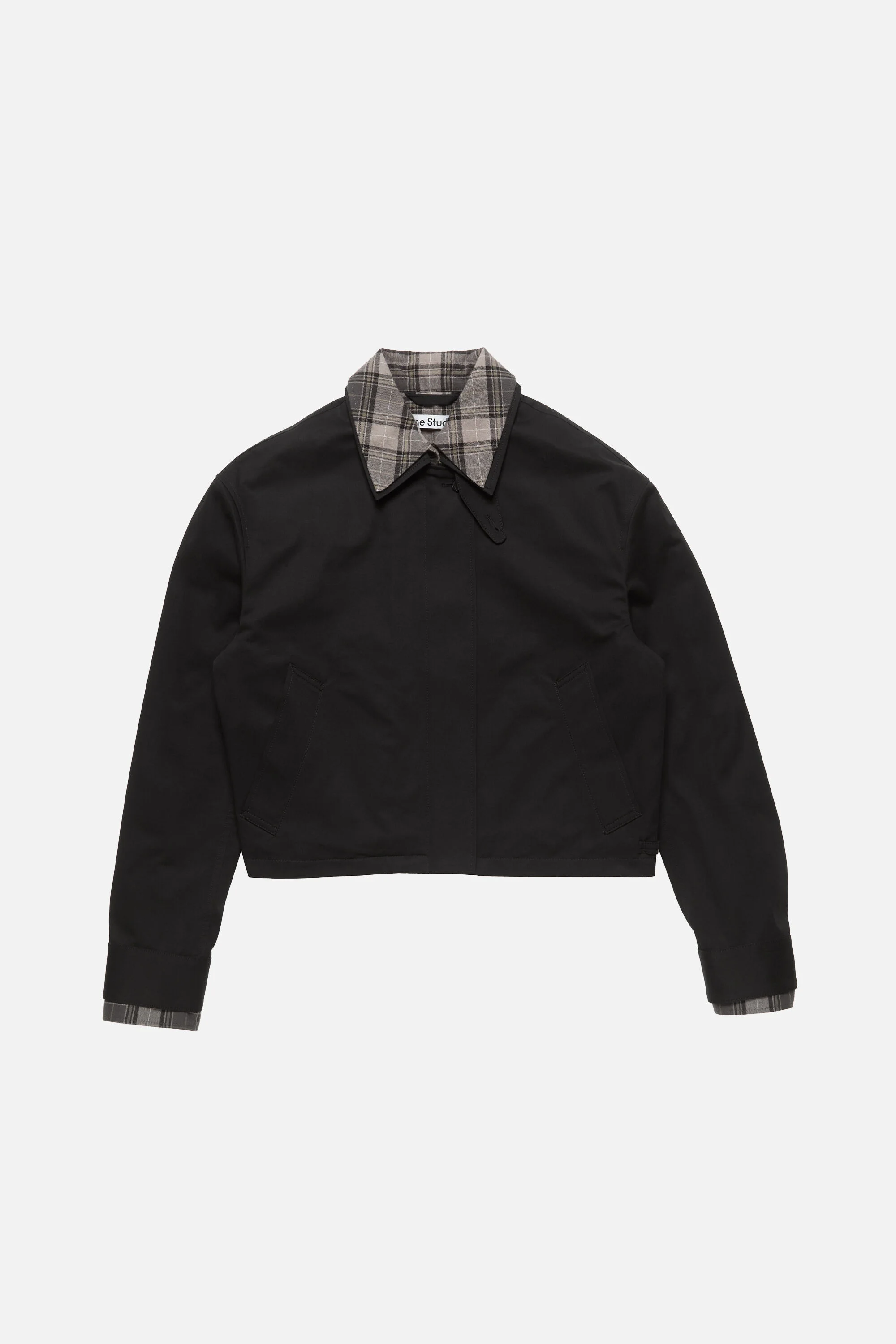Layered twill jacket - Black - 1