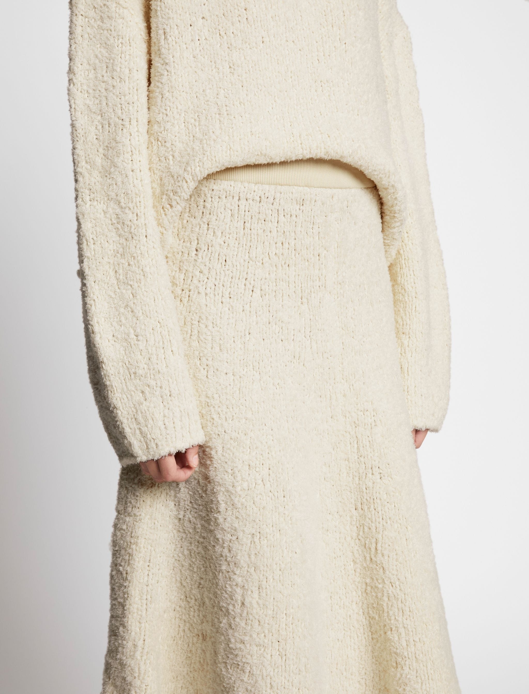 Frayed Cotton Knit Skirt - 5