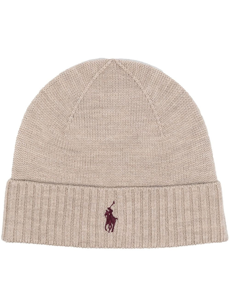 logo-embroidered wool hat 1