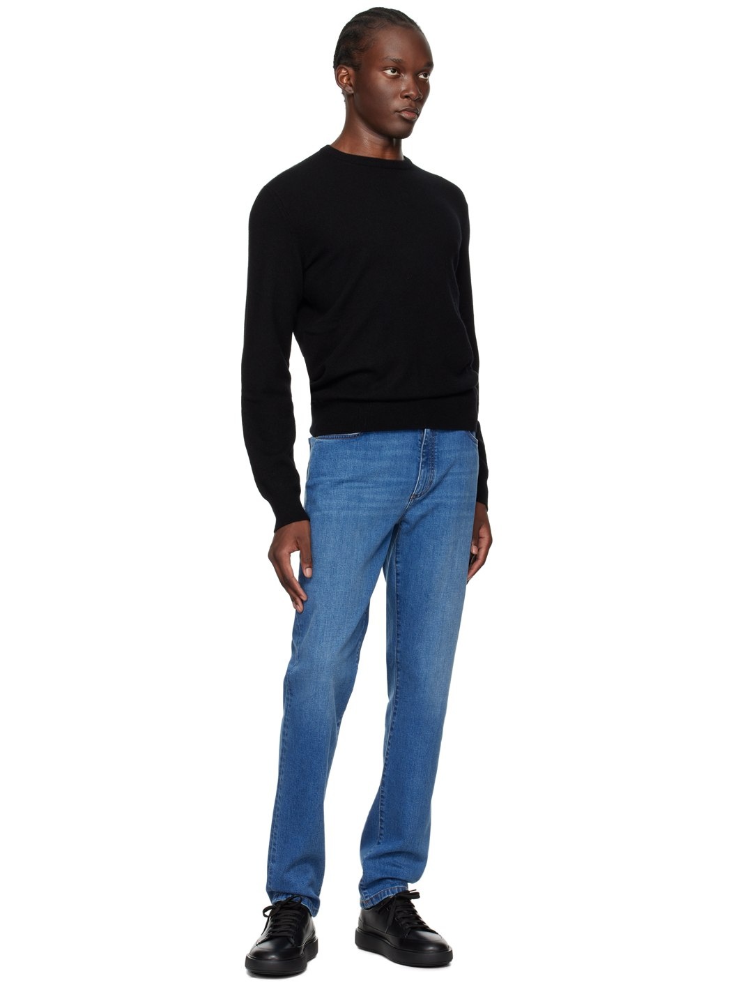 Black Ribbed Sweater - 4