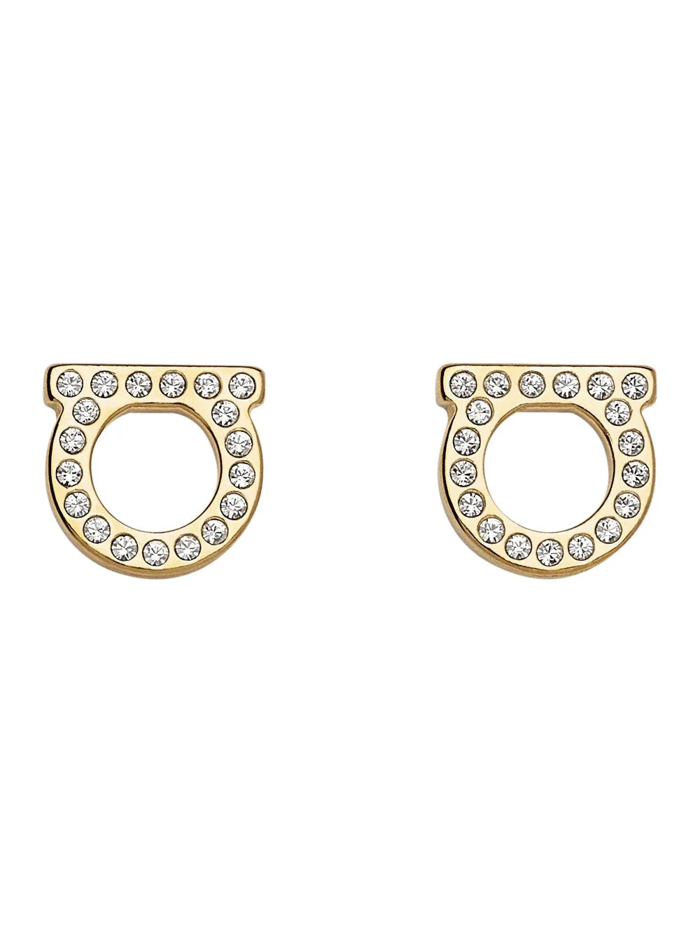 Ferragamo Women Gold-Colored Earrings With Gancini Design And Butterfly Closure In Brass For Women - 1