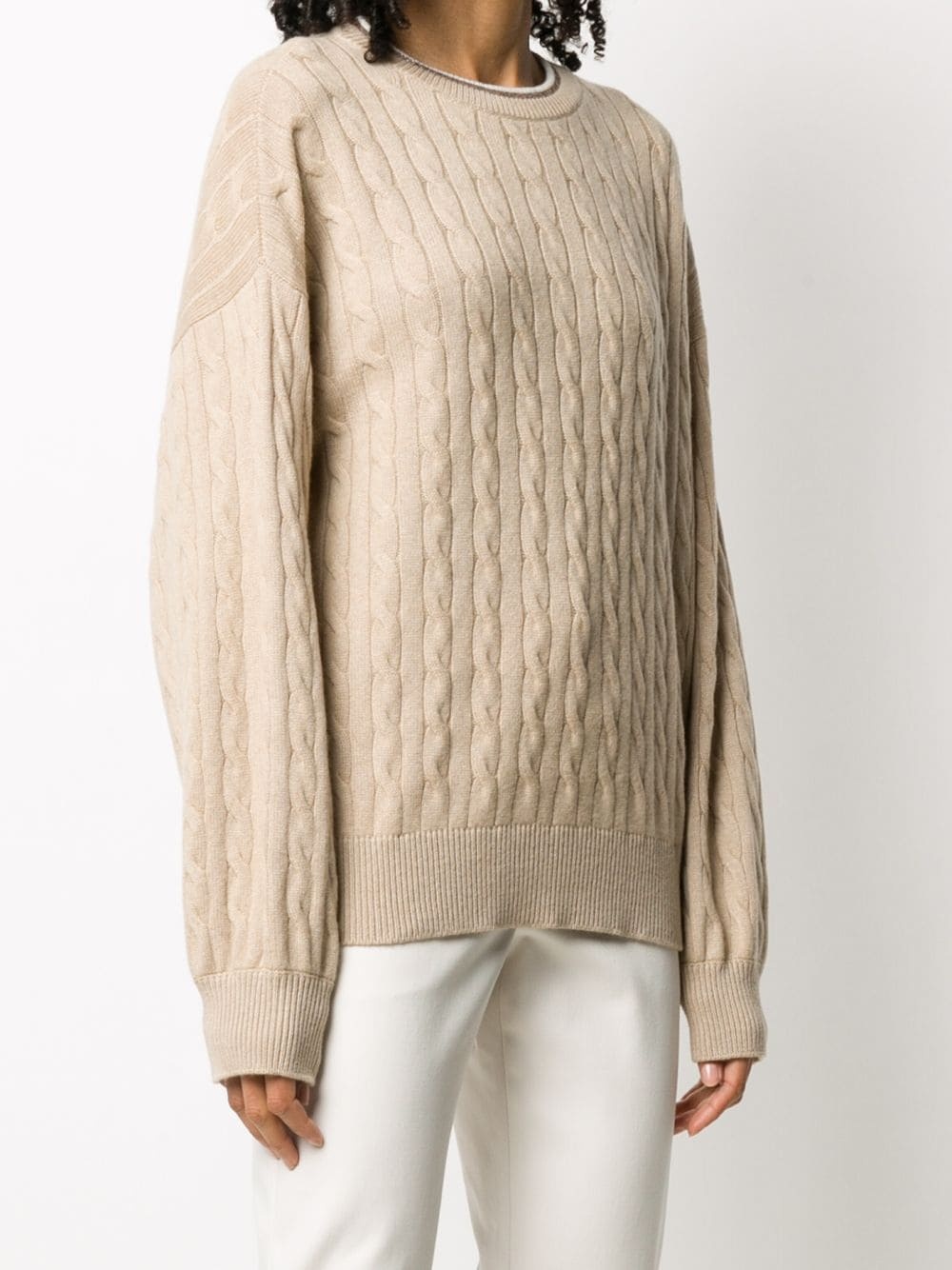 cable-knit cashmere jumper - 3