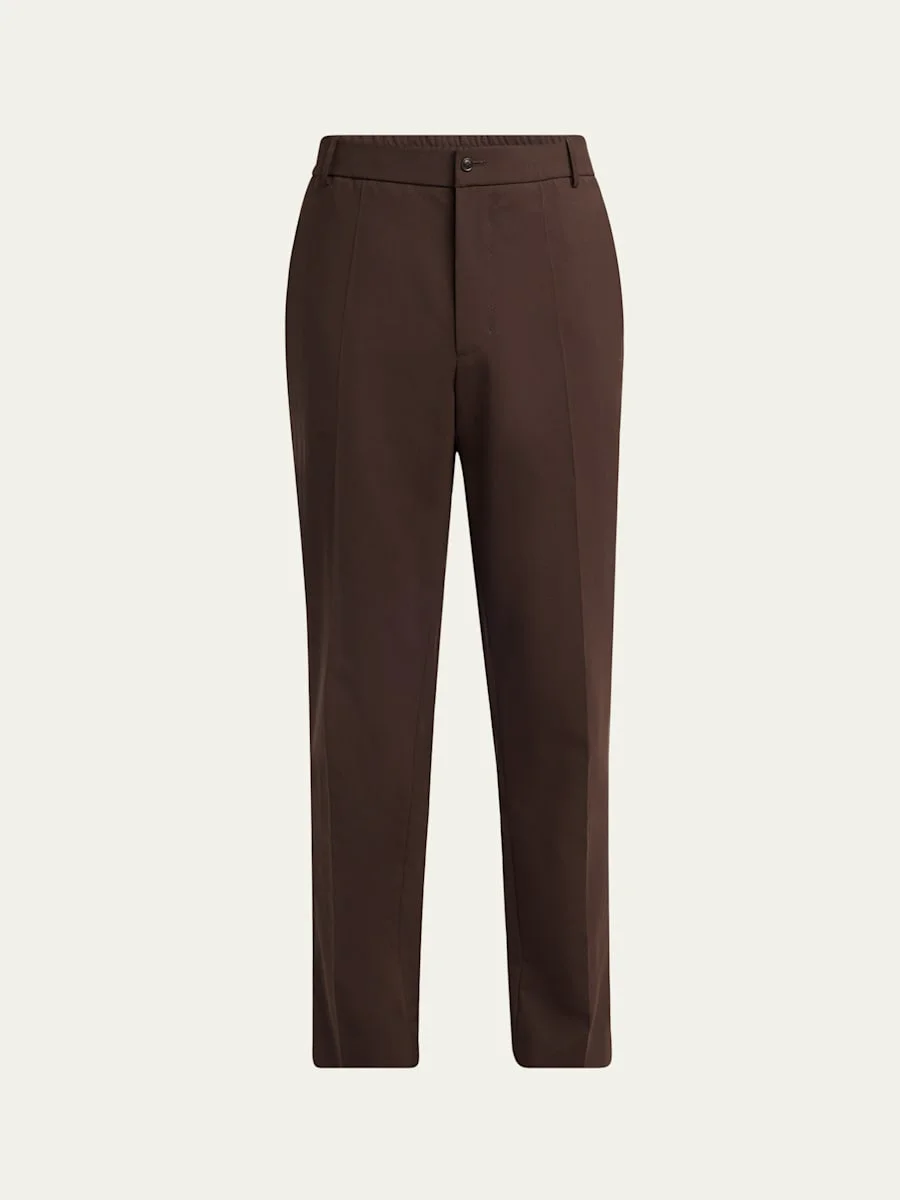 Men's Edit Dark Brown Wool Blend Trousers - 1