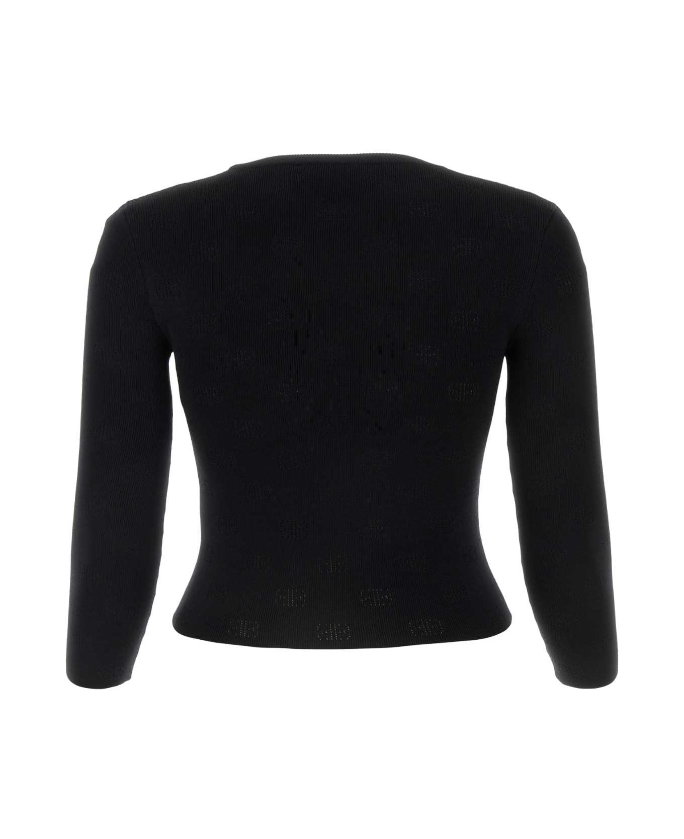 Black Wool Blend Sweater - 2
