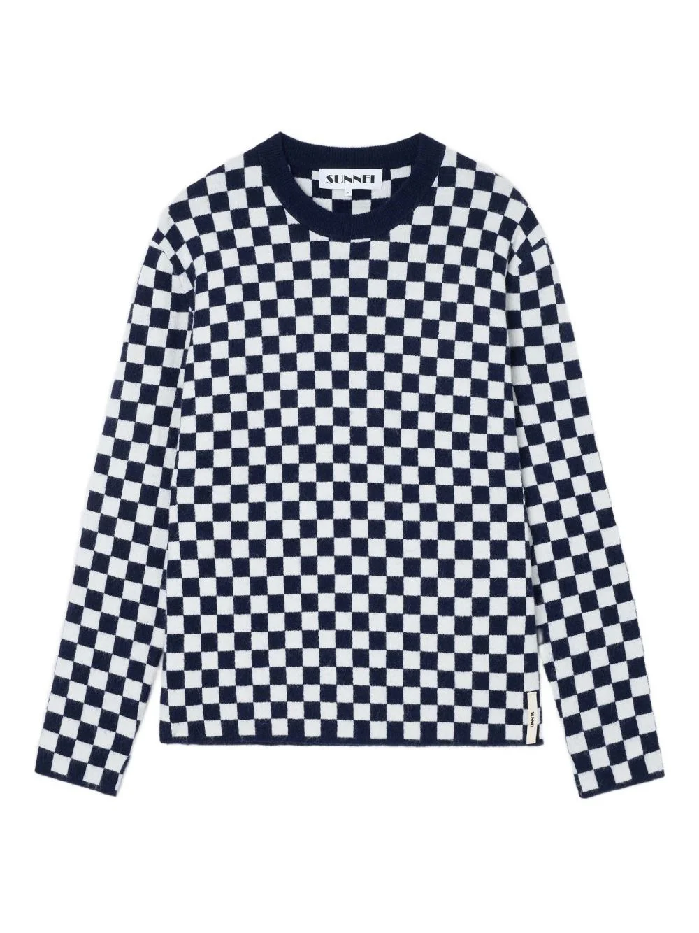 checkerboard-pattern sweater - 1