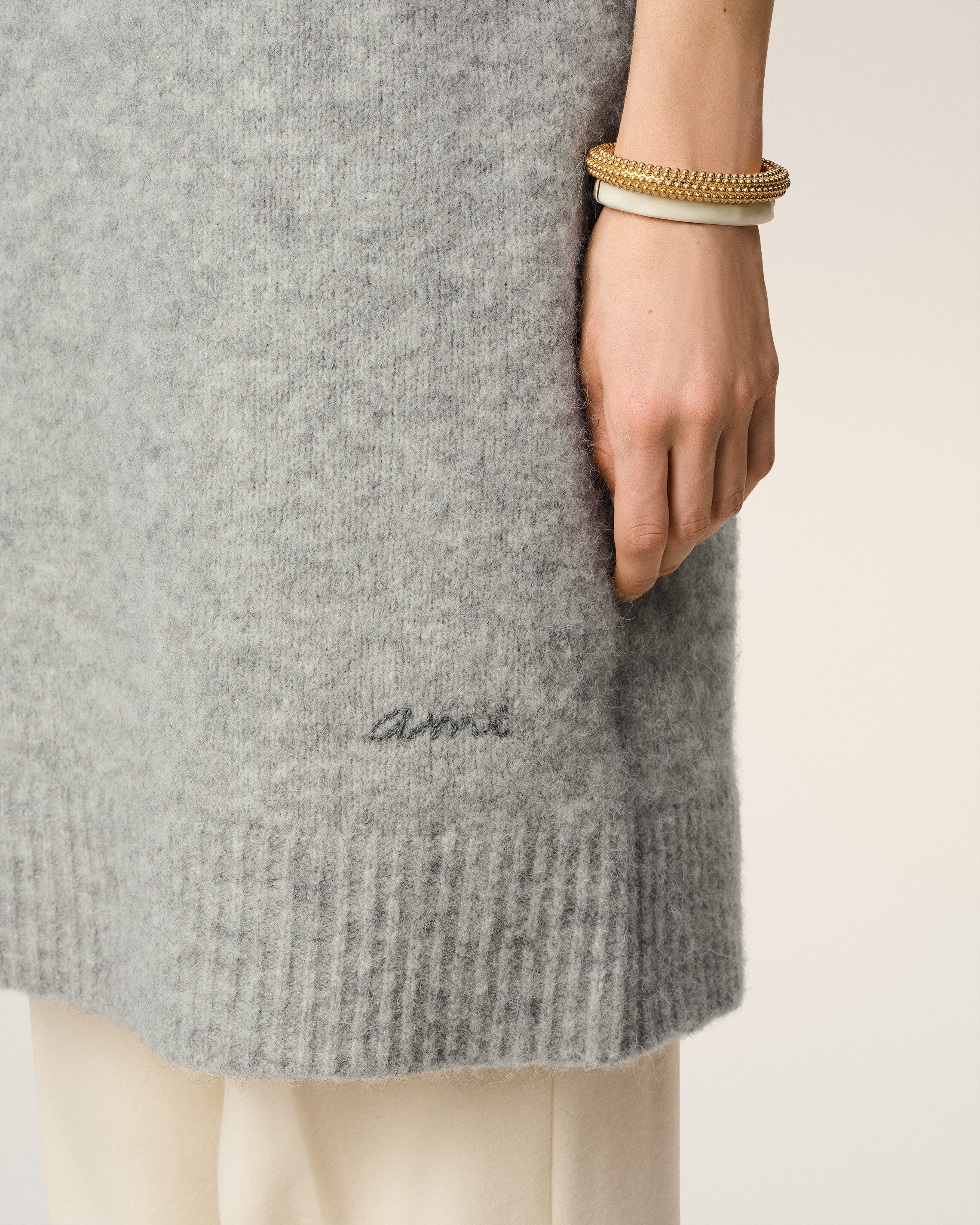 GREY ALPACA AMI POLO DRESS - 4