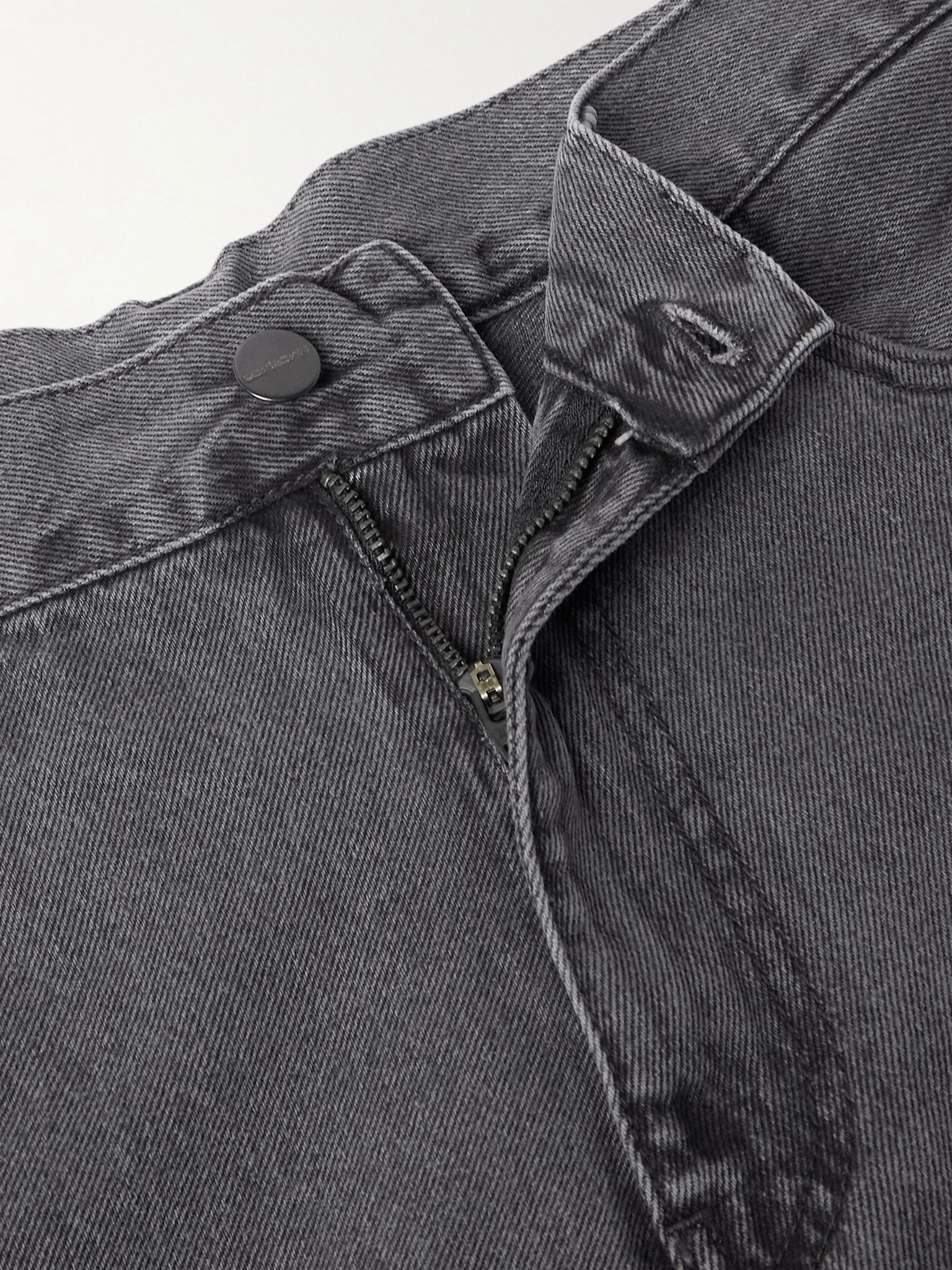 Landon Wide-Leg Logo-Appliquéd Jeans Black - 6