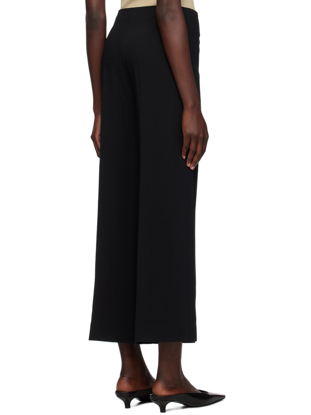 Black Wide Trousers - 3