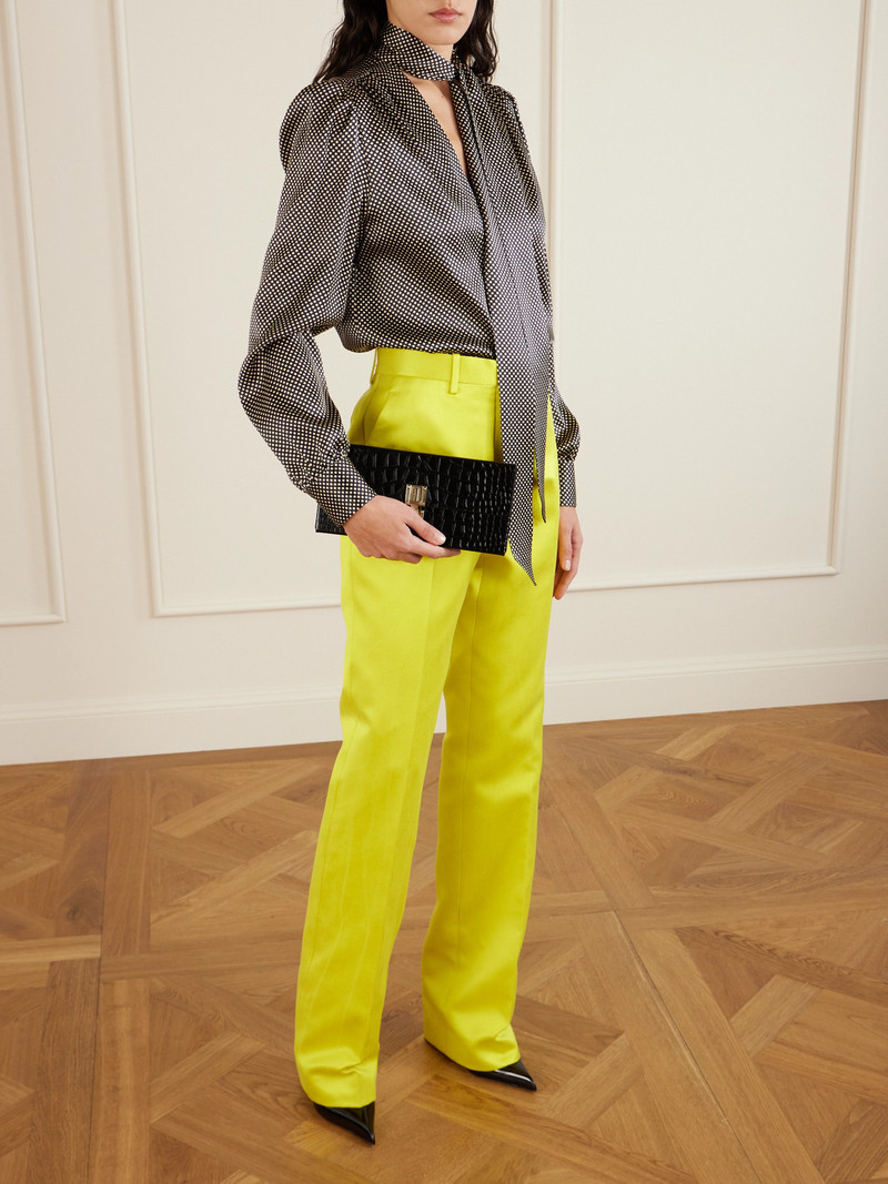 TOM FORD Glossed Croc-effect Leather Clutch outlook