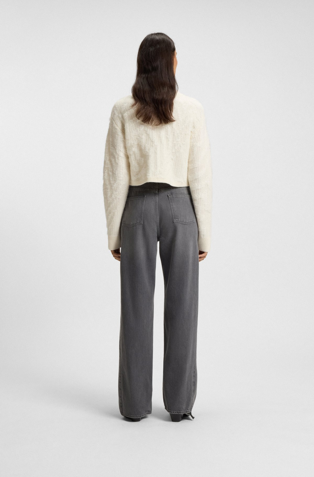 BOYFRIEND-FIT JEANS IN GRAY RIGID DENIM - 4