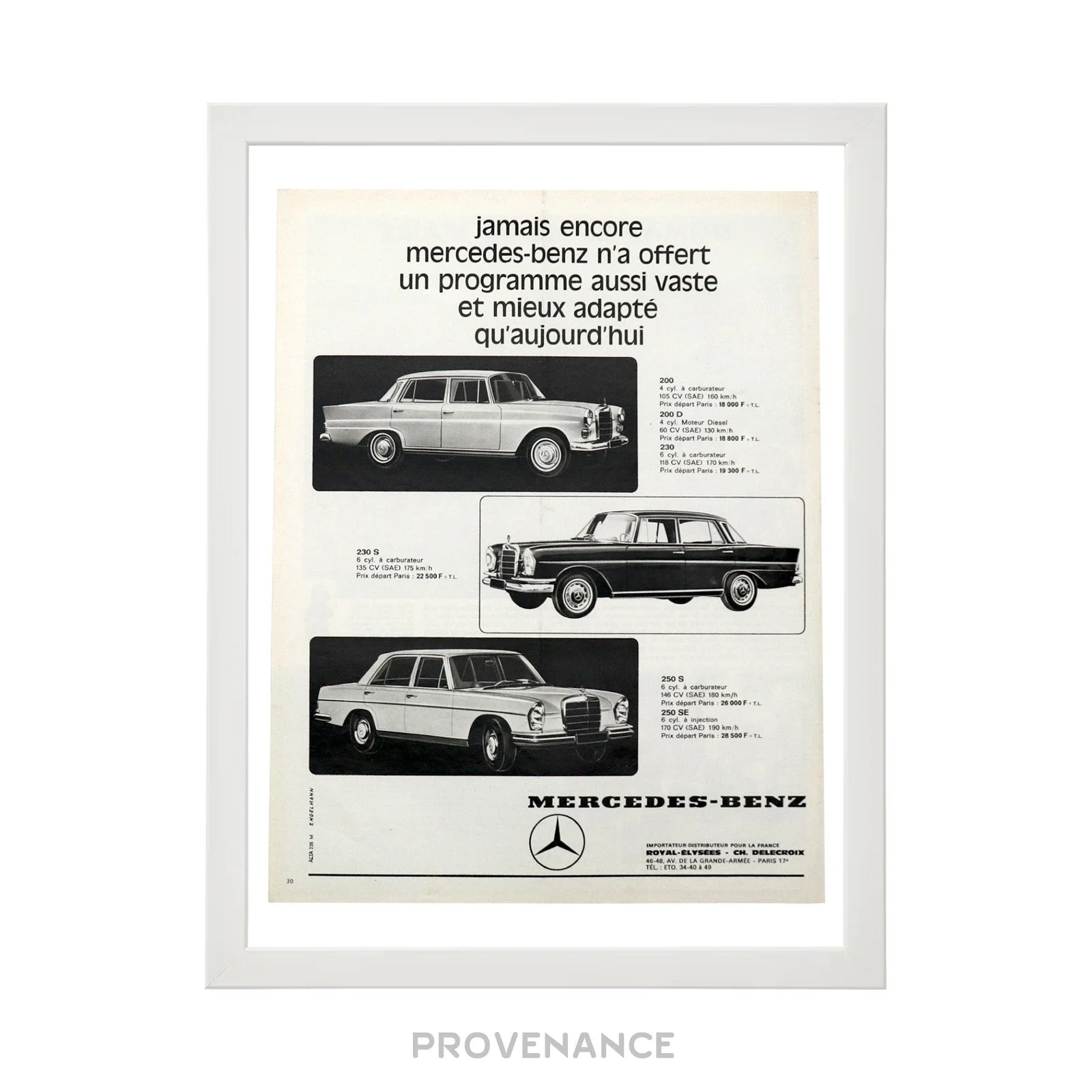 Mercedes-Benz Antique Vintage Newsprint Ad - Cars French - 1