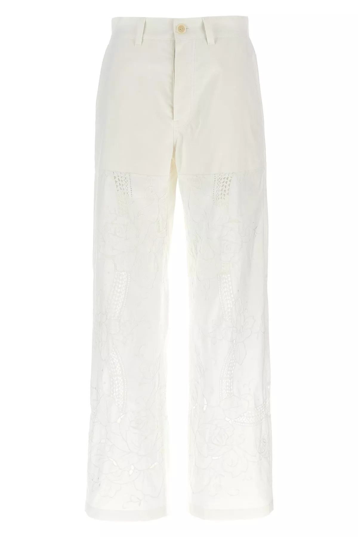 Cut-out embroidery pants - 8