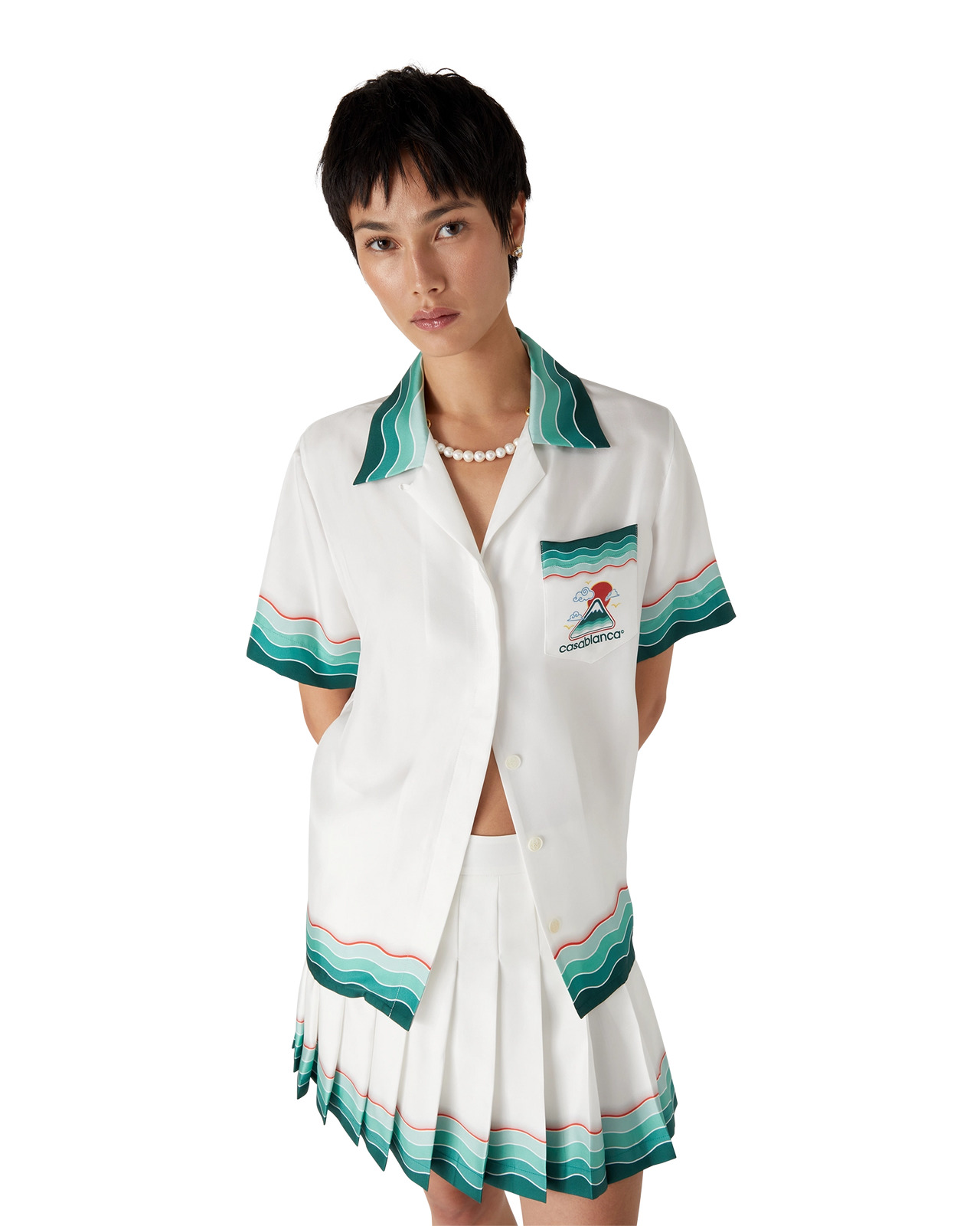 Tennis Pleated Silk Pleated Mini Skirt - 4