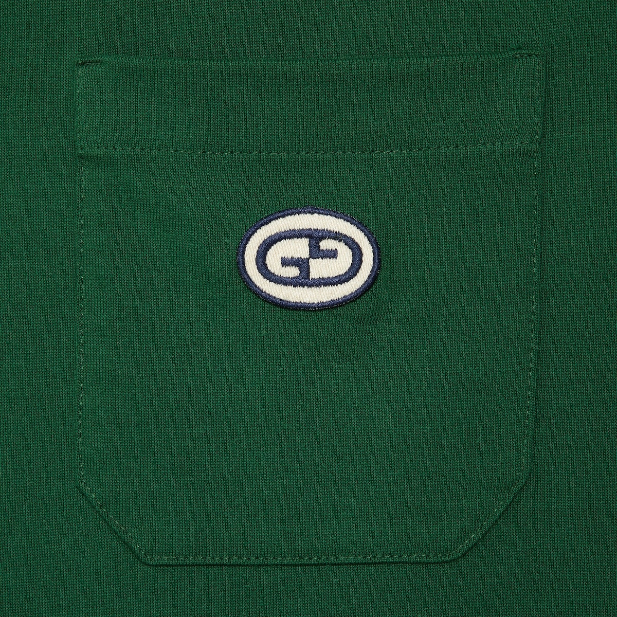 Cotton polo with Interlocking G - 4