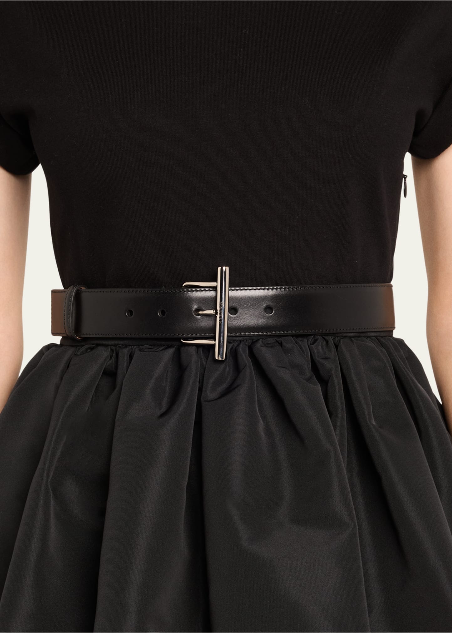 T-Bar Skinny Leather Belt - 2