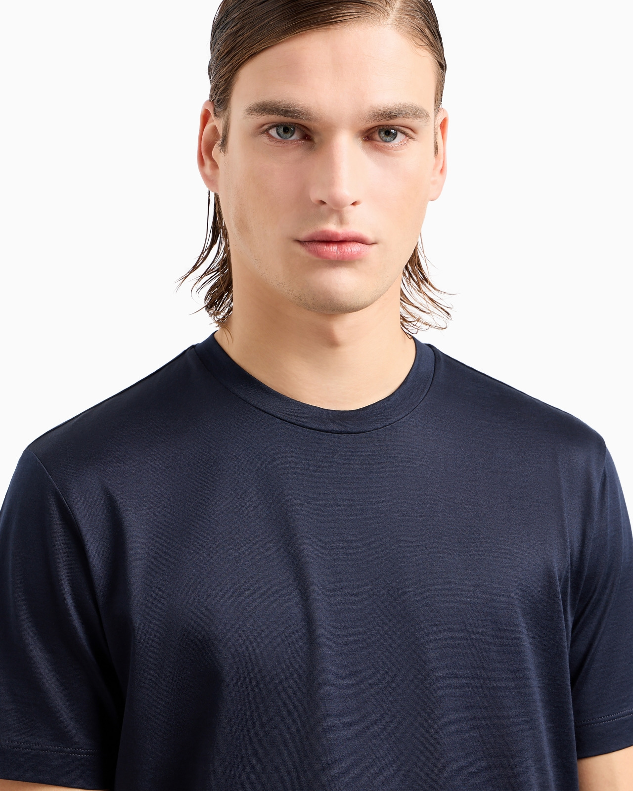 Plain-knit jersey T-shirt in a silk-and-cotton blend - 5