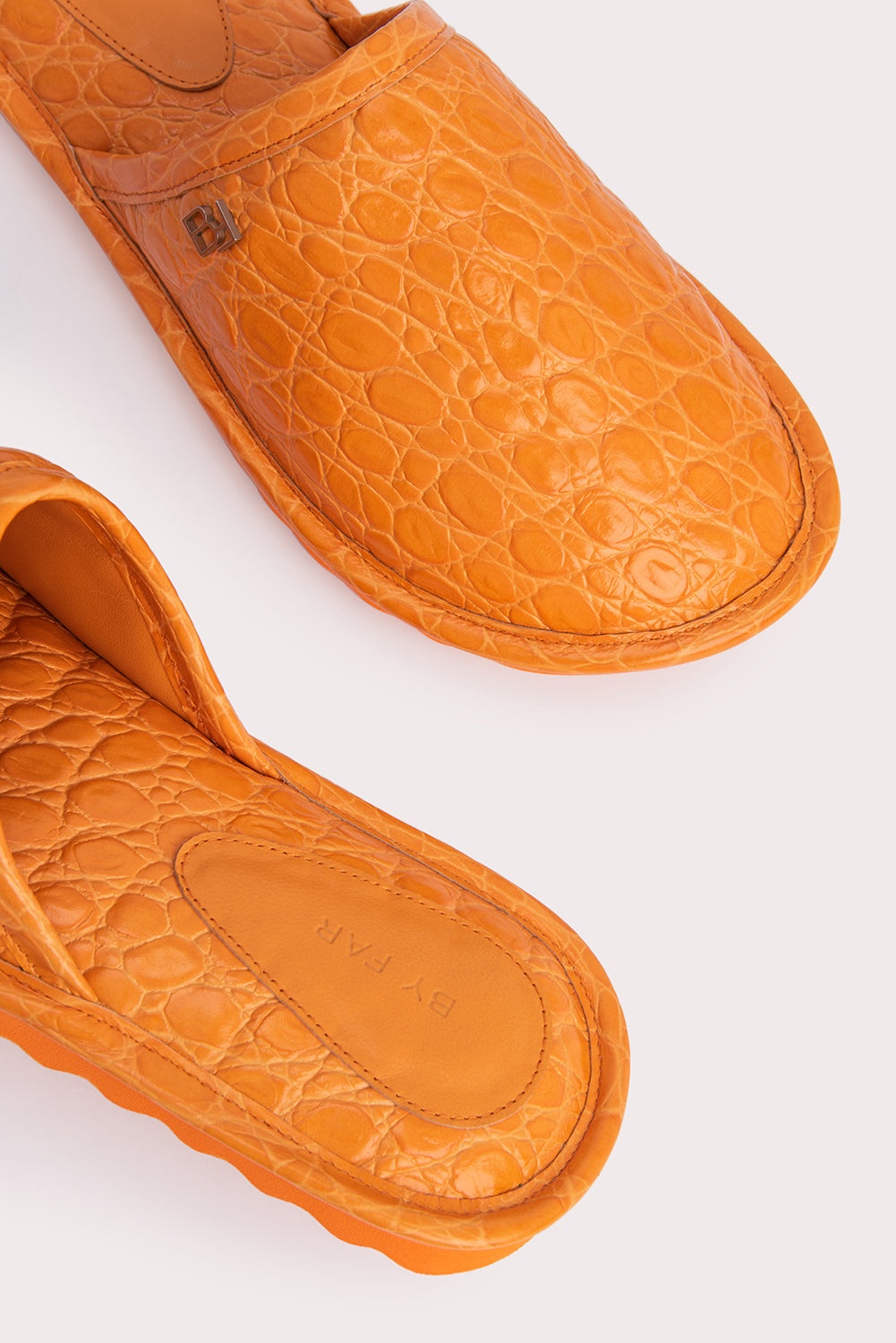 Larry Orange Circular Croco Embossed Leather - 4
