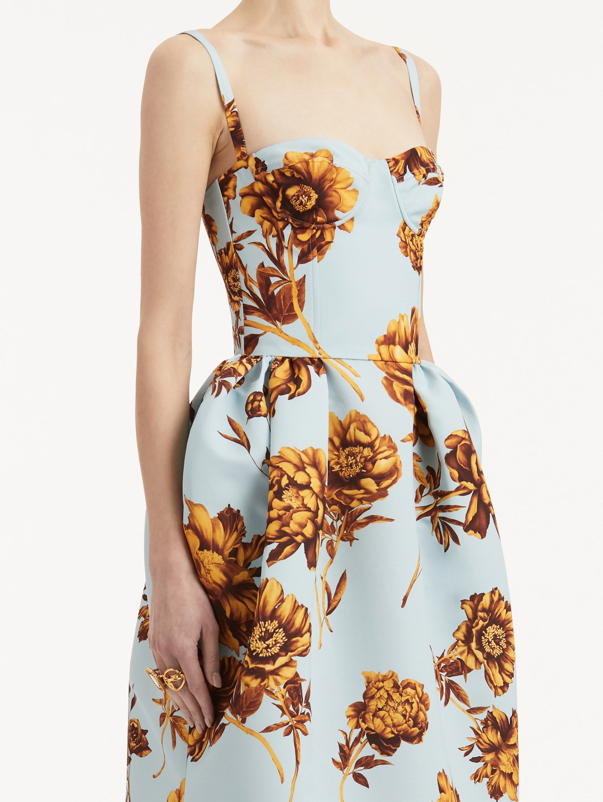 PEONY SILK FAILLE GOWN - 5
