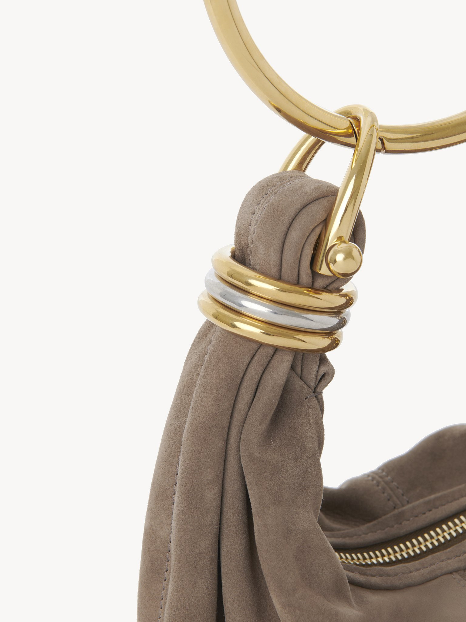 MINI BRACELET HOBO BAG IN SUEDE LEATHER - 7