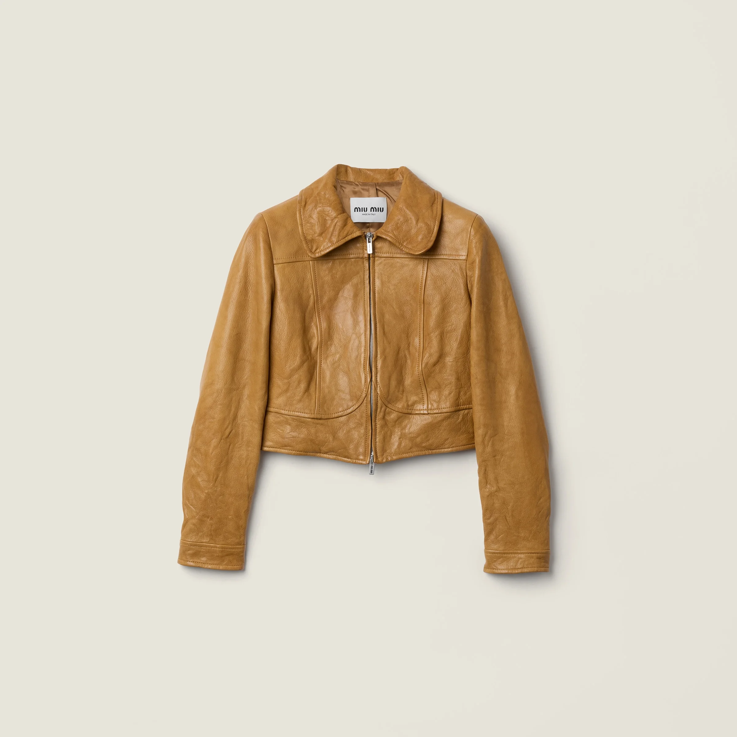 Leather blouson jacket - 1