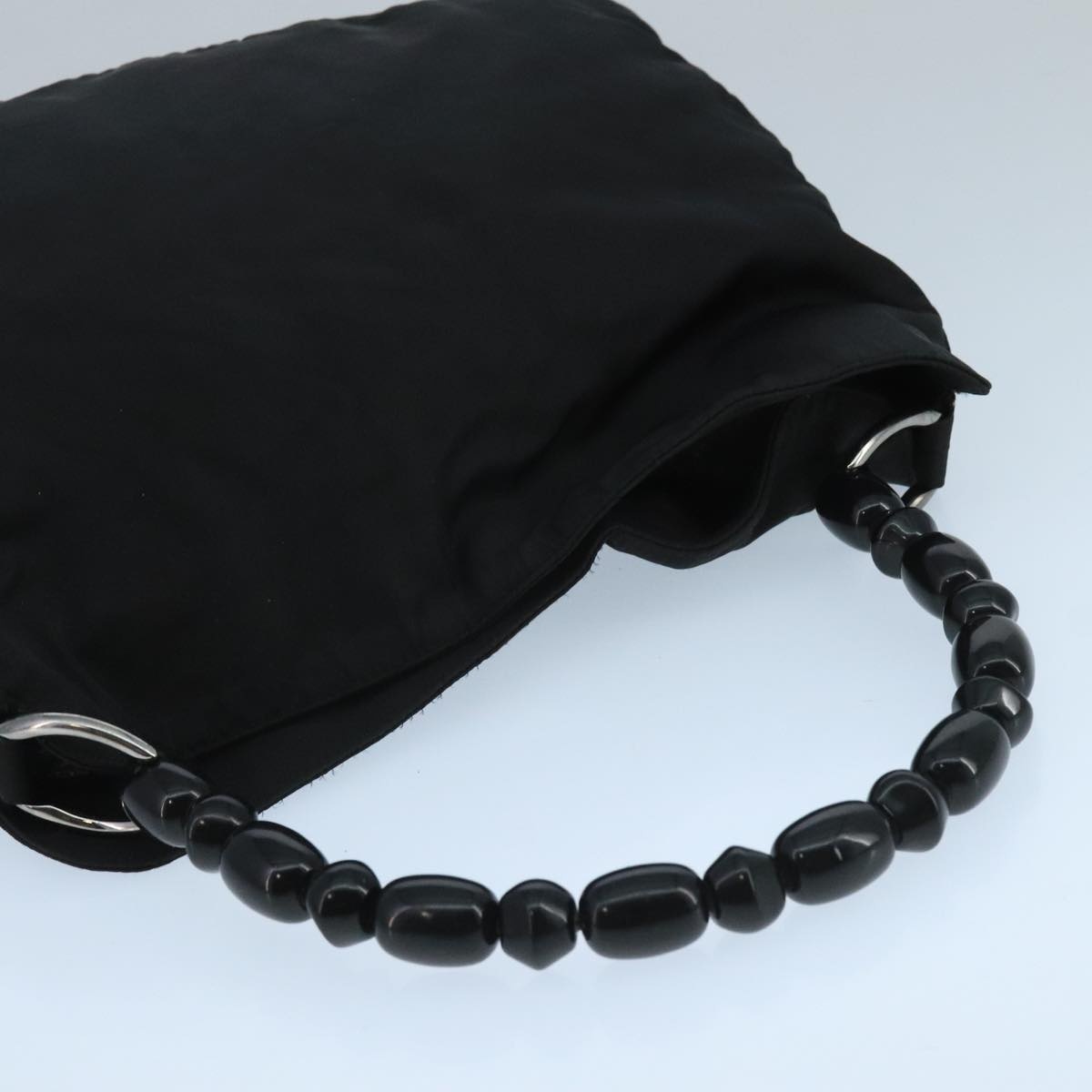 DIOR Maris Pearl Hand Bag Leather Black Silver - 6