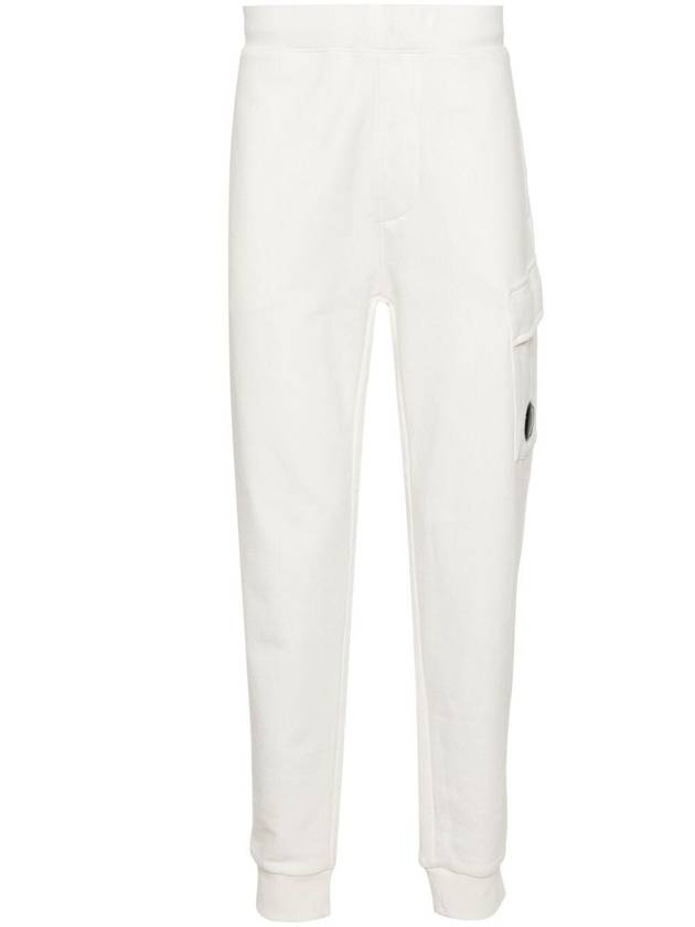 Diagonal Raised Fleece Cargo Track Pants White - 2