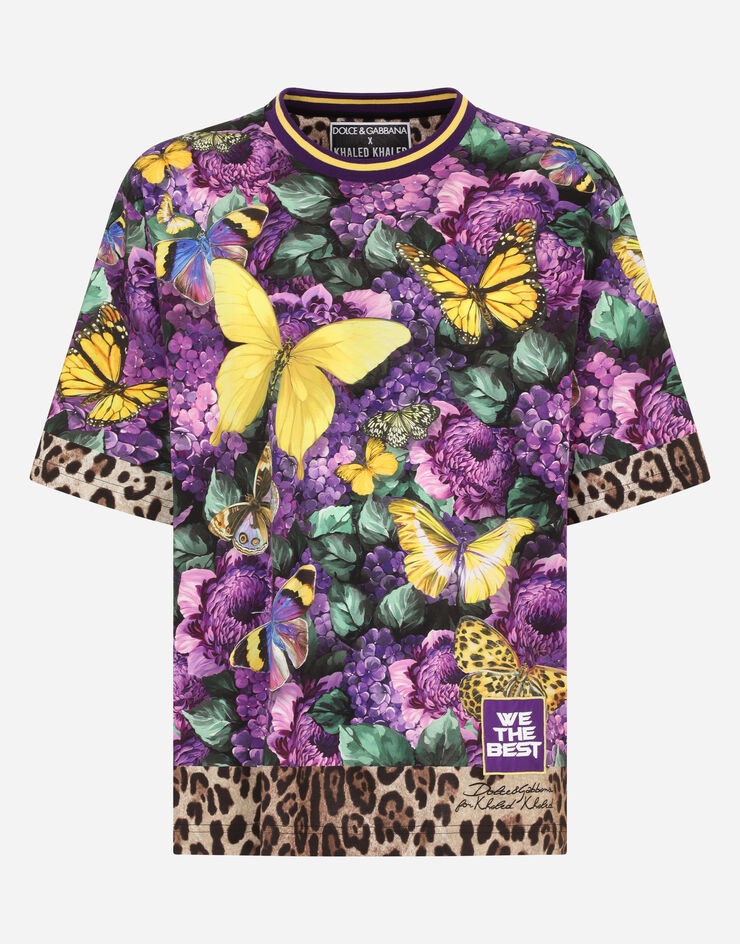 Cotton T-shirt with butterfly print - 3