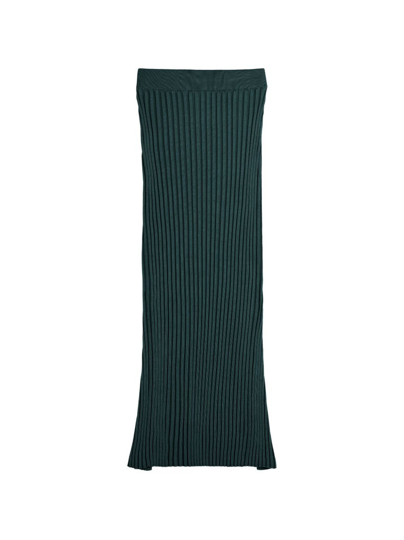 ribbed-knit midi skirt 1