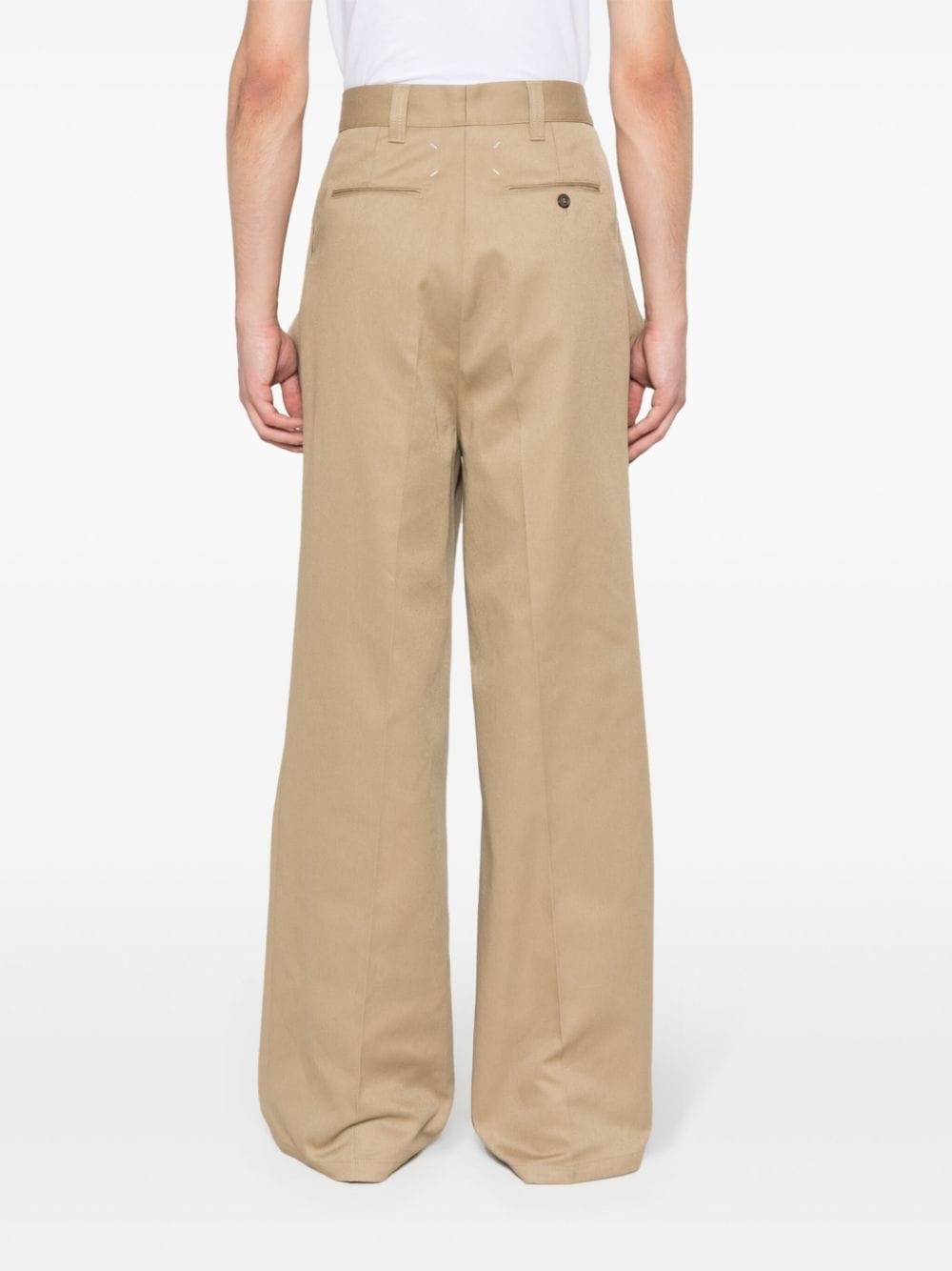 four-stitch pintuck straight trousers - 4