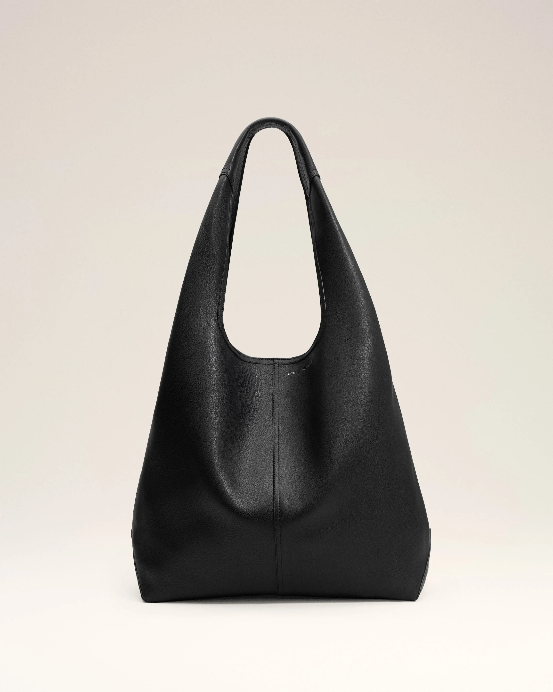 BLACK SMOOTH LEATHER ETIENNE HOBO BAG - 1