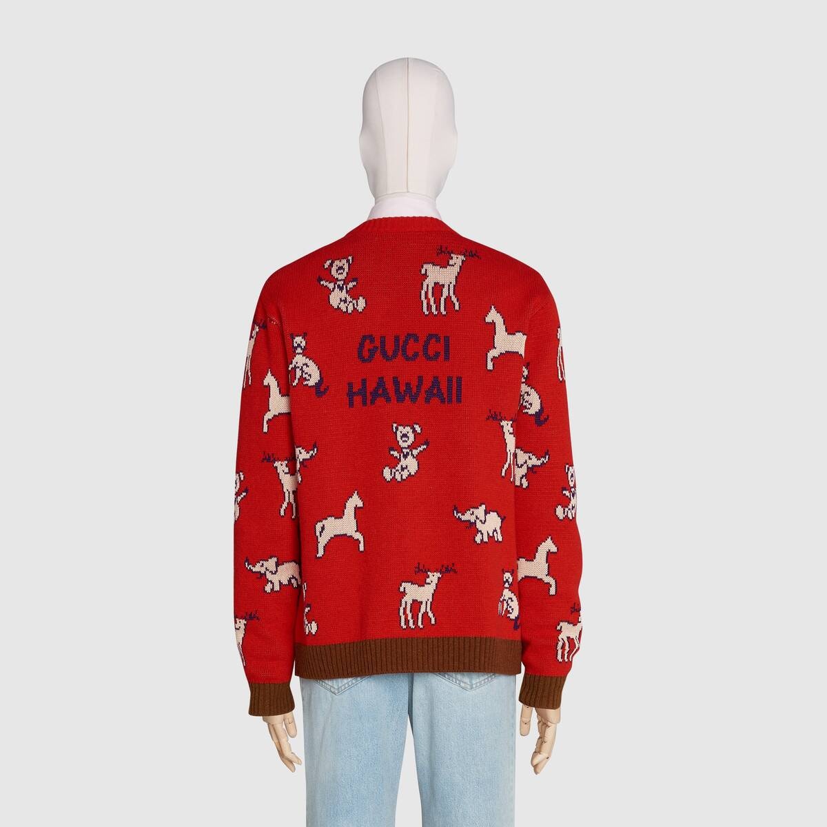 Gucci Hawaii wool cotton cardigan - 4