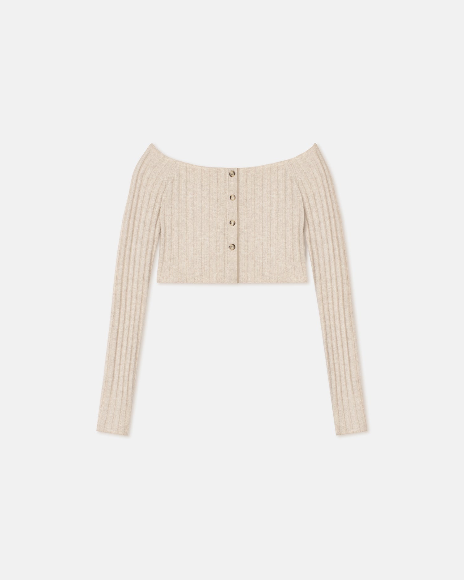 Off-The-Shoulder Jersey Cardigan - 4