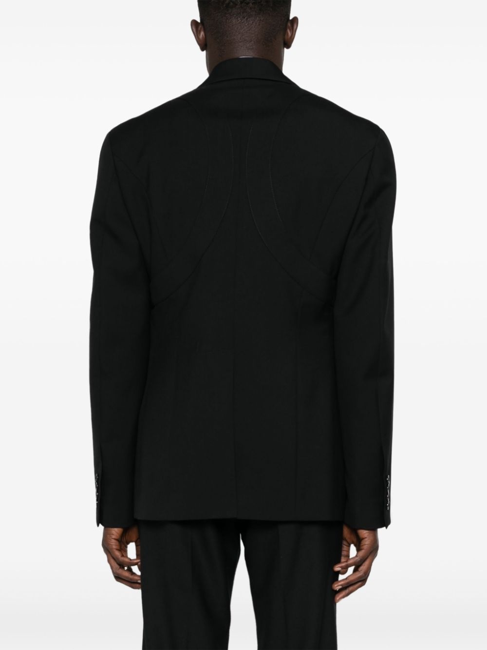 Harness single-breasted wool blazer - 4