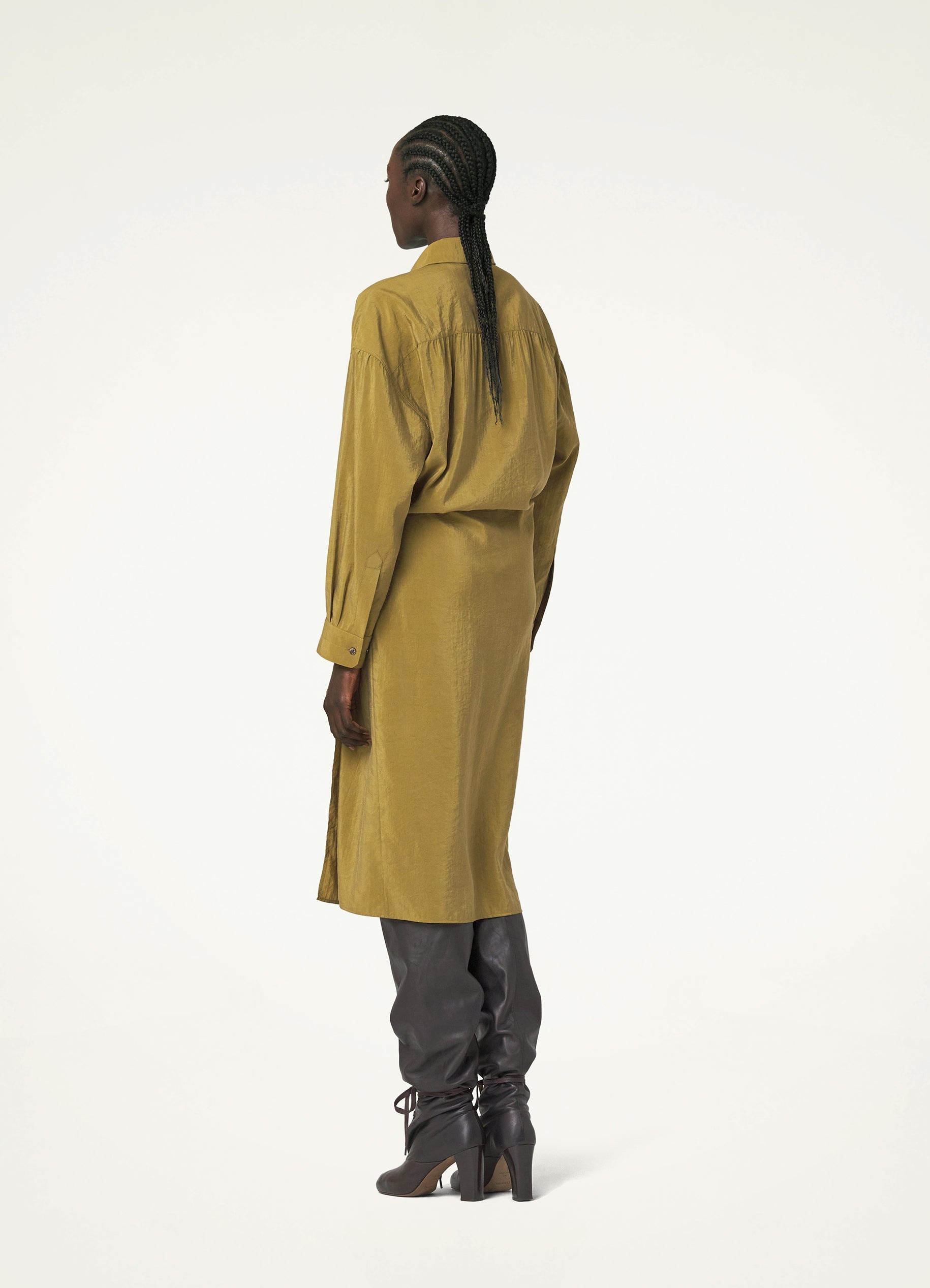 STRAIGHT COLLAR TWISTED DRESS - 3