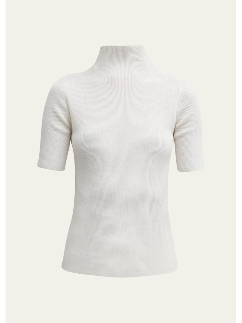 Ribbed Mock-Neck Sweater 1