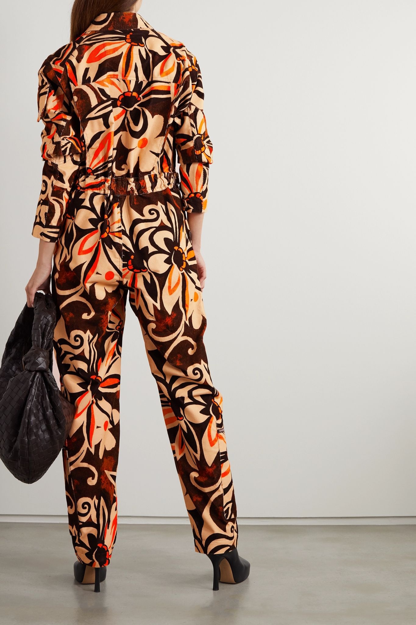 Floral-print cotton-corduroy jumpsuit - 3