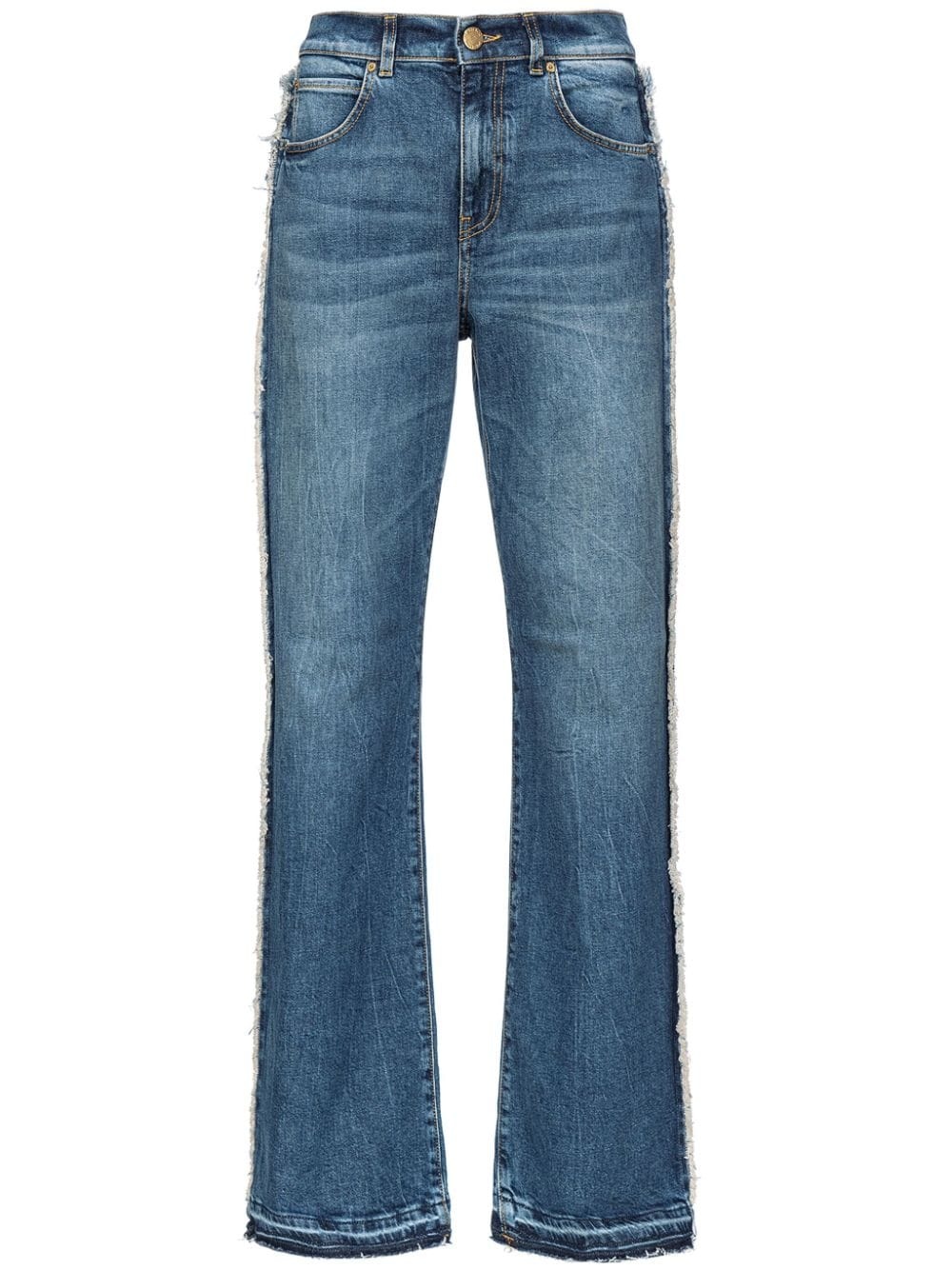 frayed-trim flared jeans - 1