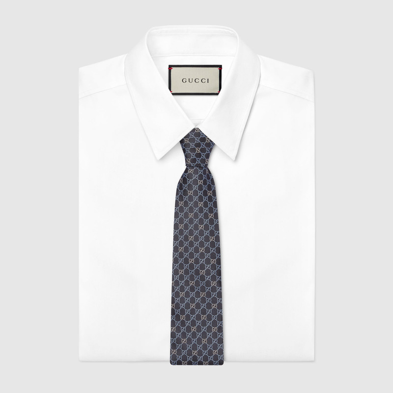 GUCCI GG silk jacquard tie outlook